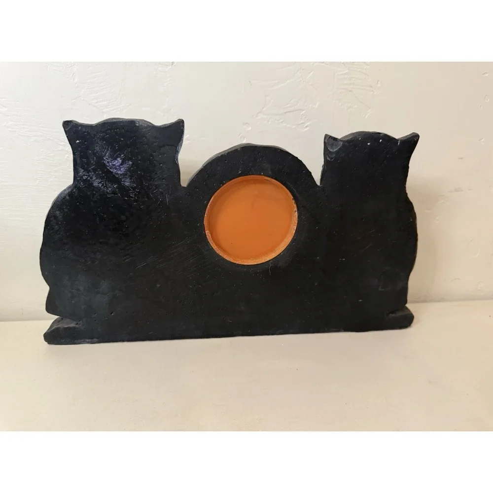 Vintage Double Owl Mantel Clock Retro‎ Faux Stone Quartz Desk Shelf Decor 1980s